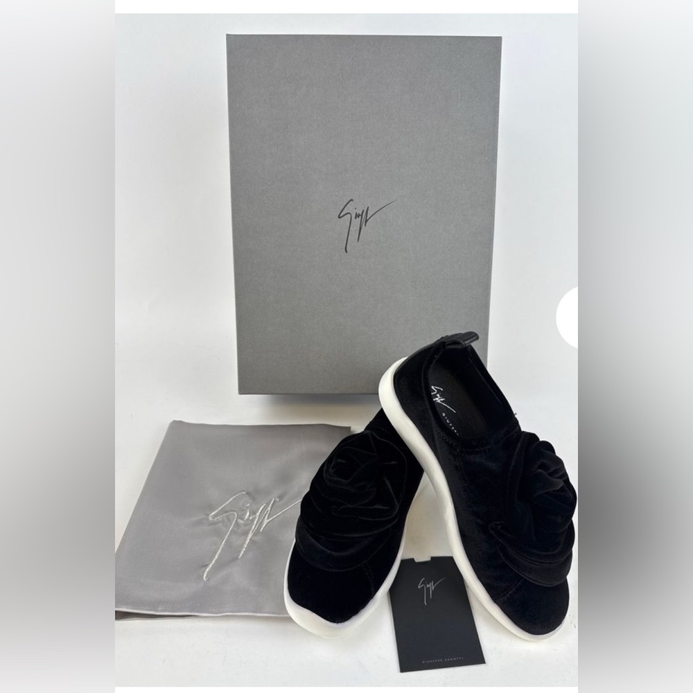 Giuseppe Zanotti Black Becca Velvet Sneakers